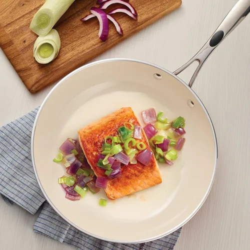 Vista 3 de Tramontina Sartén Deluxe de aluminio de 10 pulgadas, negro metálico, 80110019DS