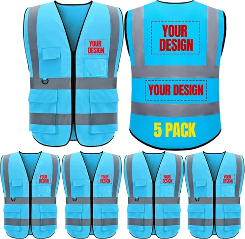 Vista 6 de Chaleco de seguridad personalizado Clase 2 Chaleco reflectante de alta visibilidad