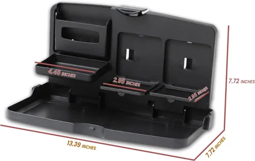 Vista 4 de Zento Deals Bandeja multiusos para automóvil, para un momento más cómodo en tu automóvil (negro1)