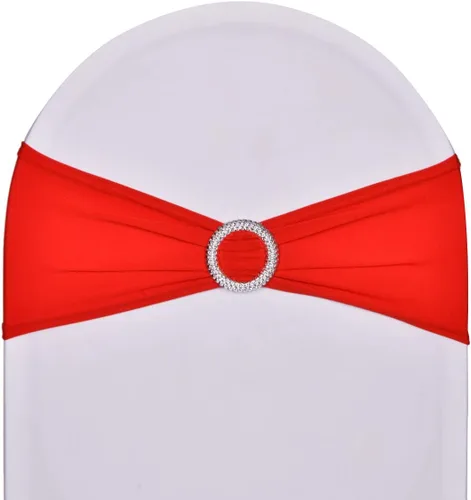 Vista 9 de 10 bandas elásticas de elastano azul turquesa, mano de obra de doble costura, bandas para cubierta de silla con hebilla deslizante para boda