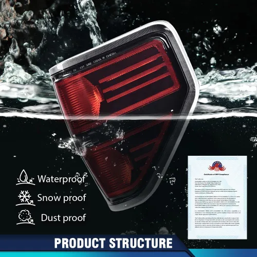 Vista 3 de PIT66 Luces Traseras Ensamble de Lámpara de Luz Trasera, Compatible con Ford F150 2009 2010 2011 2012 2013 2014, Ensamble Trasero de Pickup SVT, 1