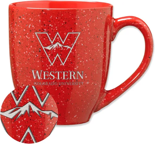 Vista 474 de Rico Industries NCAA Saint Joseph's (PA) Hawks Logo Principal Color Marrón 16 oz Logotipo del Equipo de Color Láser Grabado en Cerámica Moteada Taza