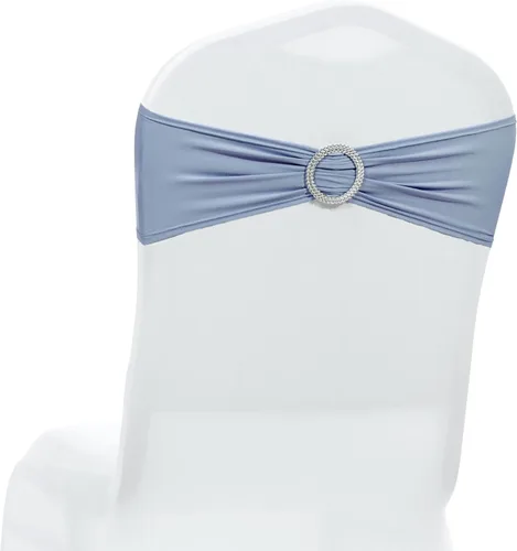 Vista 14 de MDS - Paquete de 10 bandas de elastano para silla, universales, se ajustan a bandas elásticas para sillas con hebilla, para boda, lazo deslizante
