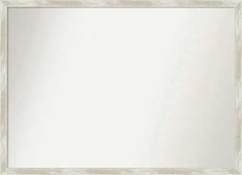 Vista 53 de Amanti Art Espejo de pared plateado de 27 x 21 pulgadas, espejo rectangular de baño de níquel cepillado para decoración de pared, sala de estar