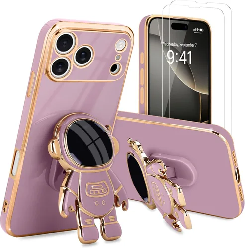 Vista 74 de Pepmune - Funda para iPhone 15 con soporte de astronauta 3D, color negro