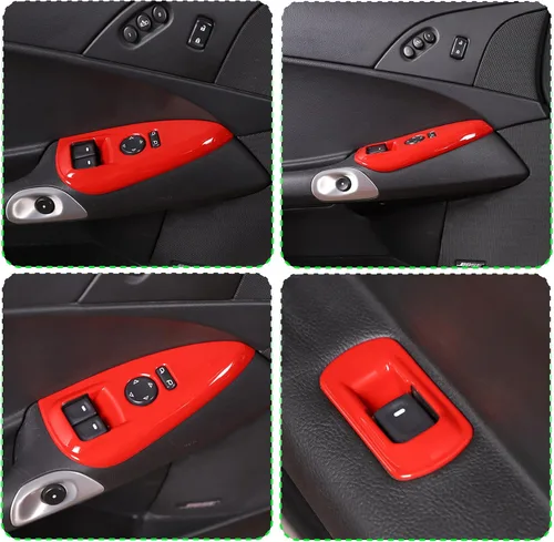 Vista 7 de Cubierta de panel de botón de elevación de vidrio para ventana de automóvil, compatible con Chevrolet Corvette C6 2005-2013, accesorios interiores
