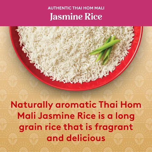 Vista 4 de Royal Authentic Thai Hom Mali Jasmine Rice – Guarnición de arroz para microondas – Arroz blanco listo para calentar – Bolsa para microondas de 8.5