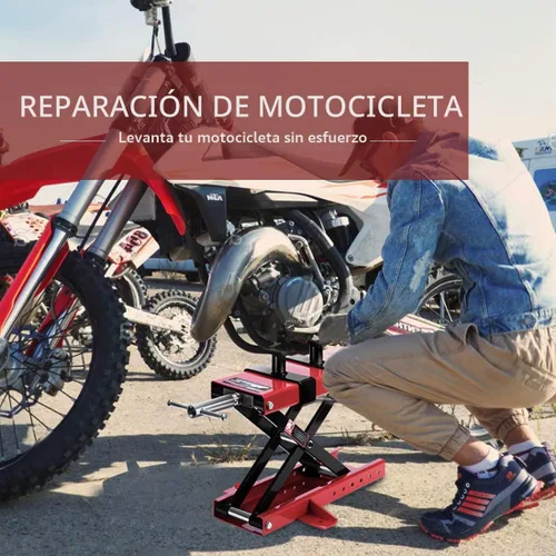 Vista 8 de VIVOHOME Elevador de motocicleta 1100 libras Scissor Lift Jack con ruedas