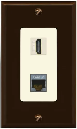 Vista 21 de RiteAV Placa de pared HDMI y Cat7 - 1 cuadrilla [negro/marfil]