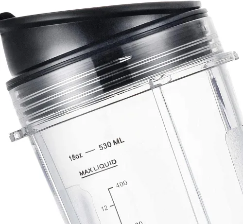 Vista 4 de Vasos de repuesto para licuadora Ninja, vaso de 18 onzas con 2 tapas de sellado para sorbos y 2 juntas de goma, compatibles con licuadoras Nutri