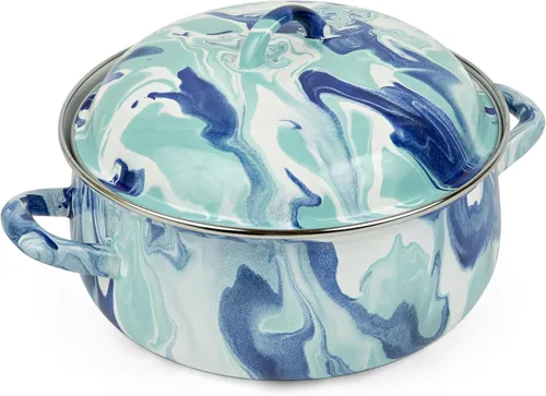 Vista 11 de Golden Rabbit Horno holandés esmaltado, 4 cuartos de galón, Black Swirl