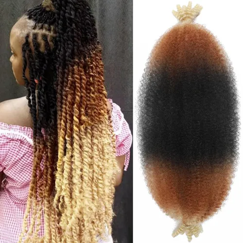 Vista 28 de 3 paquetes de cabello rizado afro elástico pre-separado de 12 pulgadas, rizos naturales pre-espumosos negros son perfectos para el cabello crochet