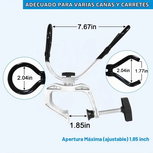 Vista 6 de LBW Automatic Spring Fishing Rod Holder for Ground Bank Fishing Pole Holder Hook Setter Adjustable High Sensitivity Stainless Steel Spring Loaded
