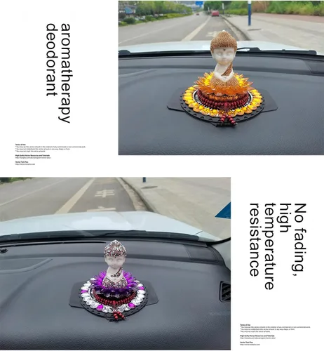 Vista 3 de VIDECOR Buddha Statue Ceramic Buddha Statue Little Tathagata Buddha Statue Lotus Seat Baby Buda Set Home Decor Desk Decoration Car Ornament Buddha