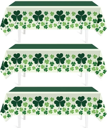 Vista 15 de Childom Paquete de 3 manteles de Halloween, manteles de plástico desechables de 54" x 108", decoraciones de Halloween, cubierta de mesa de plástico