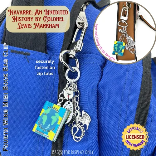 Vista 17 de CUARTA ALA Rebecca Yarros Mini Bolsa de libro Clip Llavero Monedero Mochila Cierre Cierre Licenciado Mercancía UPICK