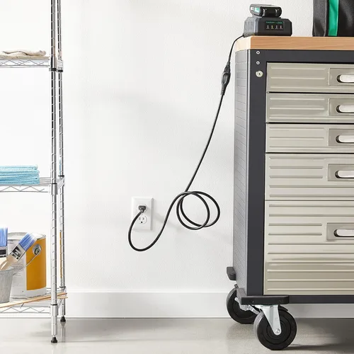 Vista 5 de Yaxa Basics - Cable de extensión de 6 pies, 3 clavijas, extensor de toma de corriente, cable de extensión para interiores, 13 amperios, 125 V