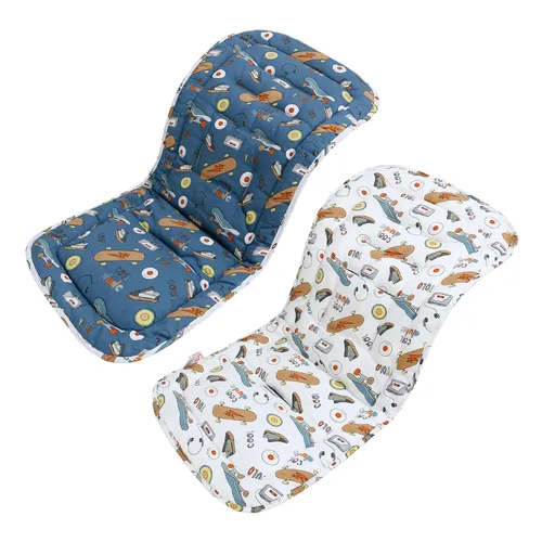 Vista 10 de Cojín para cochecito de bebé, inserto de asiento de automóvil infantil - reversible, universal, transpirable y suave, alfombrilla para cochecito