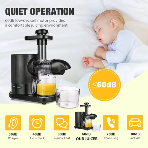 Vista 5 de Exprimidor de masticación lenta, extractor de exprimidor lento, máquina exprimidora de masticación lenta, exprimidor de prensa en frío con motor