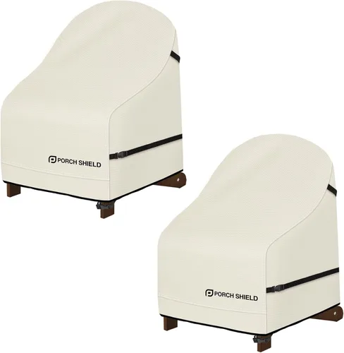 Vista 13 de Porch Shield Fundas para Sillas de Patio - Funda Impermeable para Silla de Salón Exterior de Asiento Profundo para Césped - 28 pulgadas de ancho x