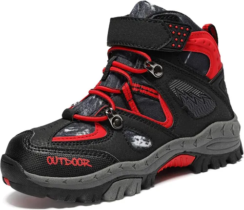 JMFCHI Botas de senderismo para niños y niñas, tenis de escalada para caminar al aire libre, cómodos, antideslizantes, zapatos de nieve, botas de