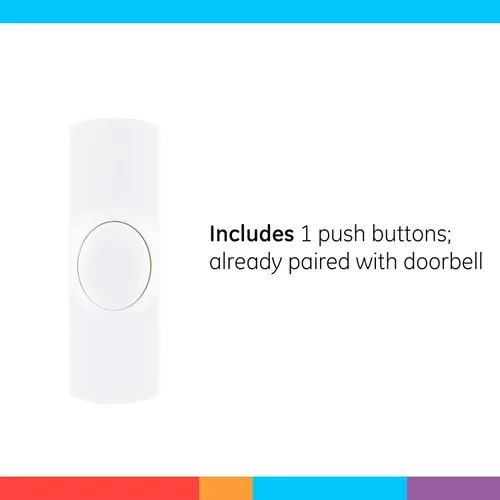 Vista 4 de Kit de timbre inalámbrico GE, receptor enchufable, timbre de puerta con 1 botón, timbre de puerta con 2 melodías, 4 niveles de volumen, timbre