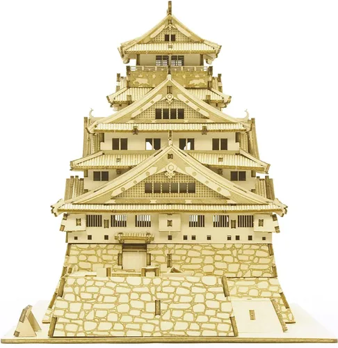 Vista 6 de Rompecabezas 3D de arquitectura de madera del castillo de Osaka, divertidos kits de manualidades de madera, regalo ideal para cumpleaños y recuerdos