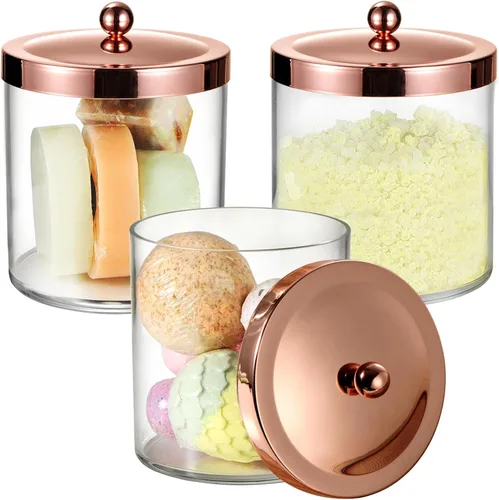 Vista 20 de SheeChung Tarro de Boticario Premium - Recipiente Contenedor Grande de Plástico Transparente de 50 Oz. con Tapa de Acero Inoxidable a Prueba