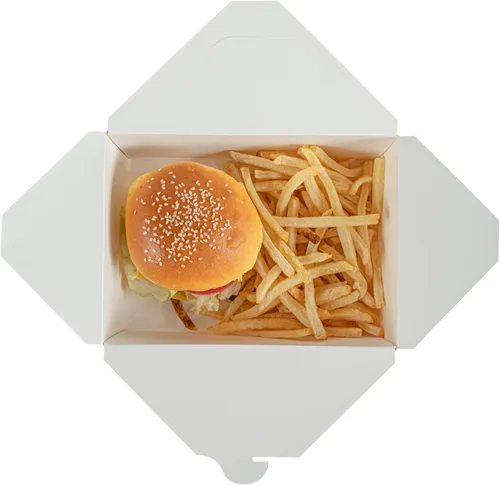 Vista 304 de Restaurantware Bio Tek - Cajas para llevar de 30 onzas, 200 loncheras para llevar, cierre de tabulación, resistentes al calor, desechables, de papel