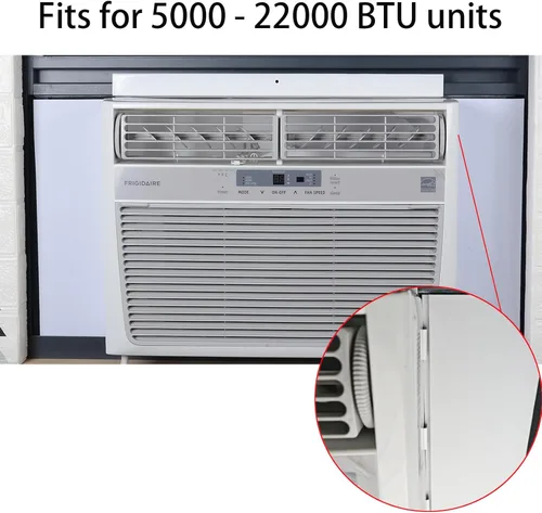 Vista 4 de Paneles de aislamiento de espuma para aire acondicionado de ventana, kit de panel aislante lateral de CA, paquete de 2, blanco, 17 pulgadas de alto