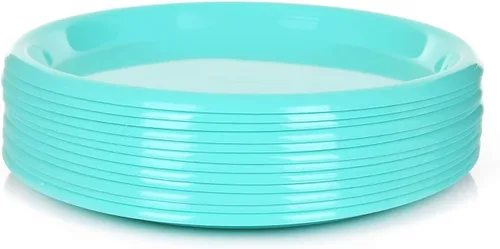 Vista 15 de Mintra Home Platos de plástico reutilizables (negro, pequeño paquete de 12 (6.5 pulgadas)