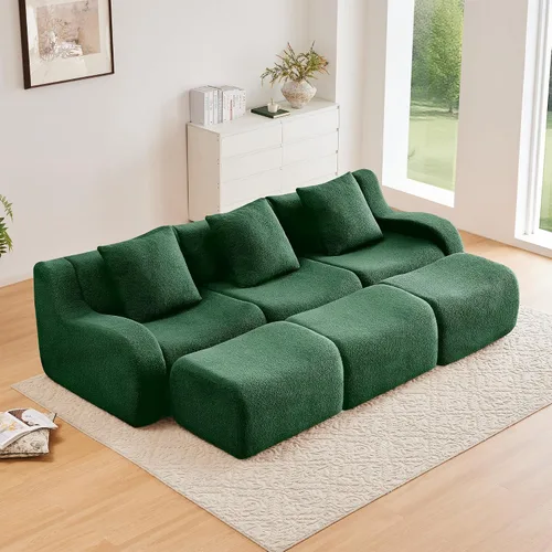 Vista 37 de Boneless Cloud - Sofá modular modular de 82.7 pulgadas, cómodo sofá biplaza de tela de peluche, sofás seccionales de asiento profundo para sala
