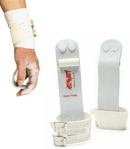 Reisport Men's Ring Gymnastics Grips - Durable Leather Hand Grips for Gymnastics Rings Men & Boys - Gymnastics Equipment & Accessories for Advanced