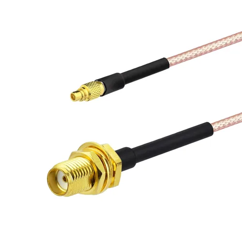Vista 3 de Superbat Cable coaxial SMA a MMCX MMCX macho a SMA hembra, cable de extensión de 3.9 in para enrutadores Wi-Fi, FPV, drones, antenas multicoptero