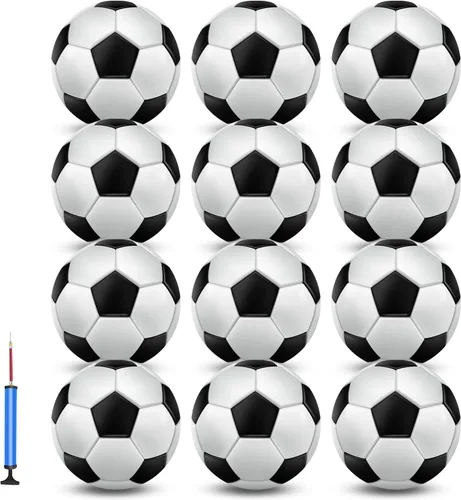 jiaonun 12 Pack Classic Soccer Balls Size 3/4/5 Inflatable with Pump for Kids,Youth and Adults, Black and White Soccer Ball Bulk