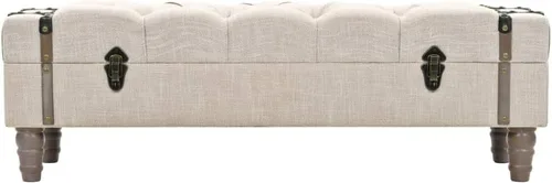 Vista 40 de Banco de almacenamiento de abeto de madera maciza crema para dormitorio, sala de estar, extremo de la cama, 43.3 x 11.8 x 15 pulgadas