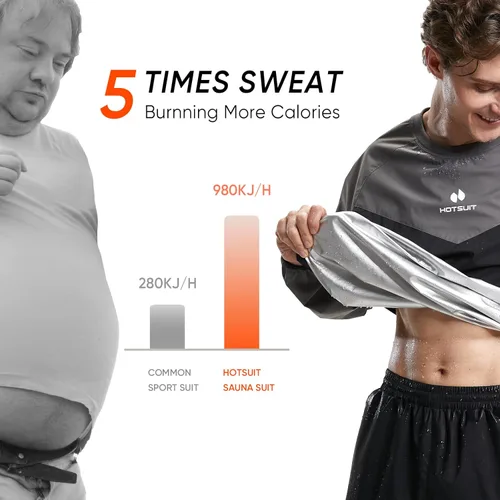 Vista 33 de HOTSUIT Traje de sauna para hombre, traje de sudor, chaqueta de entrenamiento duradera para gimnasio