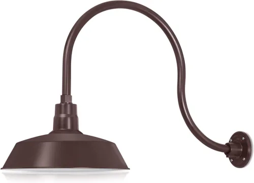 Vista 47 de 14 pulgadas. RLM Warehouse - Pantalla con brazo de cuello de cisne y bombilla Led A19 5000K de 9W