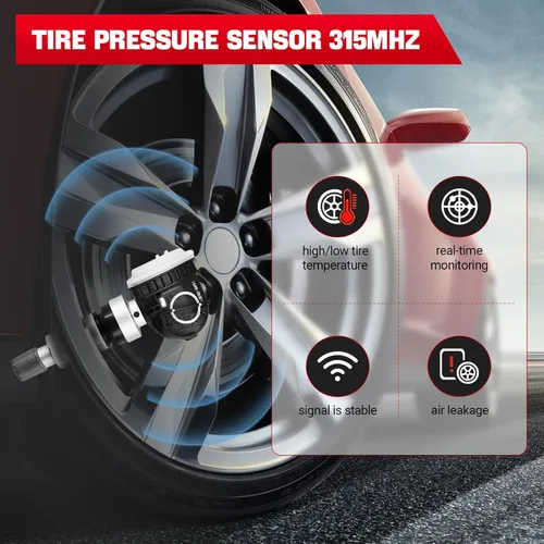 Vista 4 de Paquete de 4 sensores TPMS preprogramados, sistema de monitoreo de presión de neumáticos de 315 MHz compatible con Ford F-150 F150, Edge, Flex