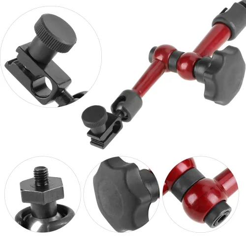 Vista 2 de Soporte de base universal, soporte de base de metal magnético universal ajustable para indicador de prueba de marcado digital, herramienta