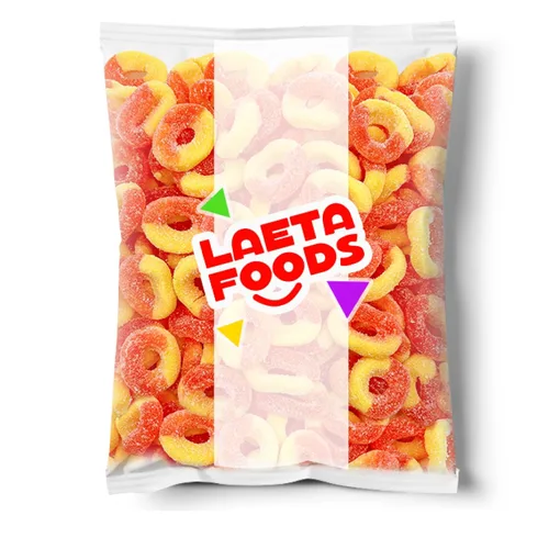Vista 3 de Peach Rings - Caramelos gomosos Bolsa de 1 libra Golosinas agrias y dulces