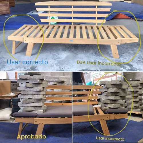 Vista 9 de Tangkula Sofá Cama Convertible de Madera de Acacia para Patio con Reposabrazos Ajustable, Sofá Cama de Exterior con Cojín y Almohadas, Banco Sofá