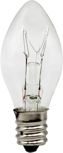 Vista 2 de Creative Hobbies® Caja de 25 bombillas parpadeantes transparentes, base de candelabro C7, parpadeo aleatorio, ideal para luces nocturnas y cuerdas