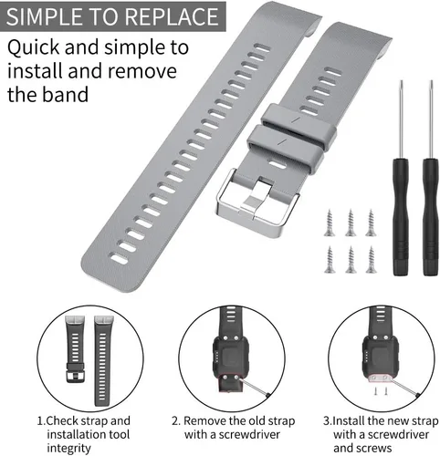 Vista 4 de Watbro Correa compatible con Garmin Forerunner 35, correa de repuesto de silicona suave, para reloj inteligente Garmin Forerunner 35, se ajusta a