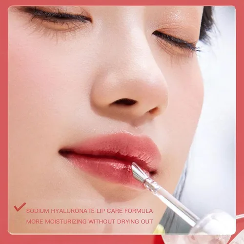 Vista 2 de Ice Watery Lip Gloss, Mirror Tea Jelly Light Lip Glaze, Lápiz labial líquido antiadherente hidratante (#02 Ice Sugar Strawberry)