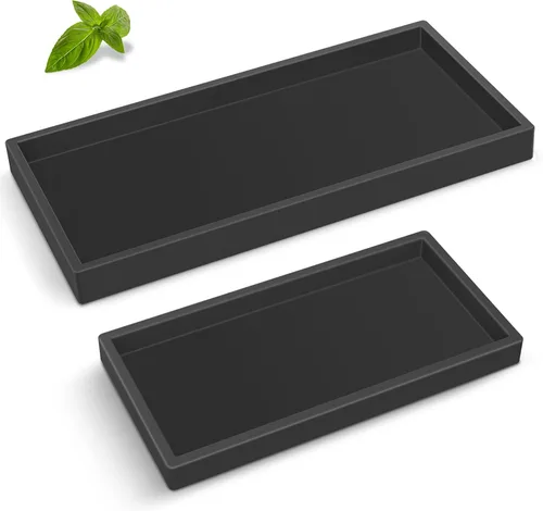 Vista 18 de Bandeja para Encimera de Baño, EG-SIPRO Bandeja de Tocador de Baño de Silicona Engrosada de Alta Calidad, Bandeja Rectangular Irrompible para Baño