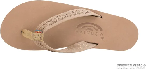 Vista 3 de Rainbow Sandals The Willow - Soporte de arco de doble capa de cuero de primera calidad con correa mediana trenzada doble de 34 pulgadas