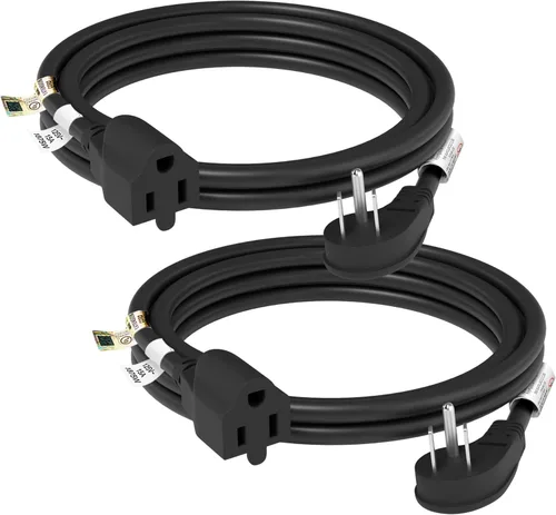 Vista 8 de FIRMERST Cable de extensión de enchufe plano de 10 pies 1875 W 14 AWG negro 15A