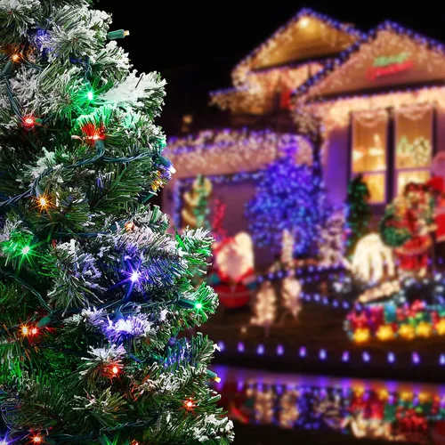 Vista 4 de HLO Lighting Luces de Navidad LED verde azulado de 0.197 in Mini luces LED de Navidad de gran angular para uso en interiores y exteriores 70