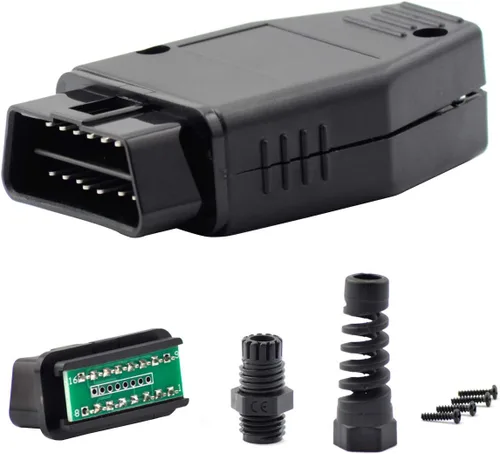 Vista 2 de Auto Car OBD2 - Conector de 16 pines, adaptador de conector macho de 16 pines, enchufe macho estándar de 16 pines, carcasa OBD, herramienta de Negro